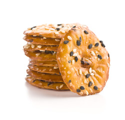 Round salty pretzels