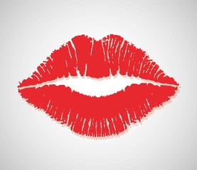 Kiss. Female lips. Vector illustration