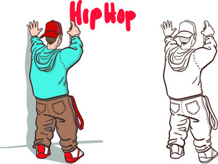 cool hip hop vector character. comic style