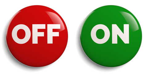 On Off Buttons Icon Set 