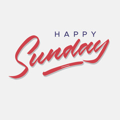 happy sunday vintage hand lettering typography greeting card