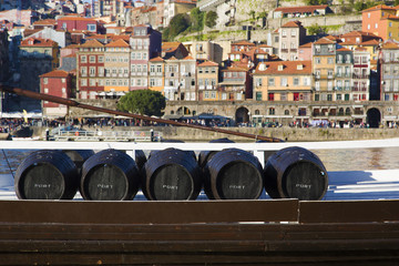 Fototapeta premium Wine barrels in Porto