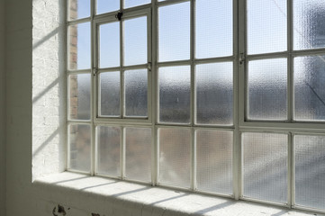Old fashioned Steel Framed Window with Frosted Safety Glass