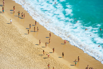 People ocean beach aerial view
