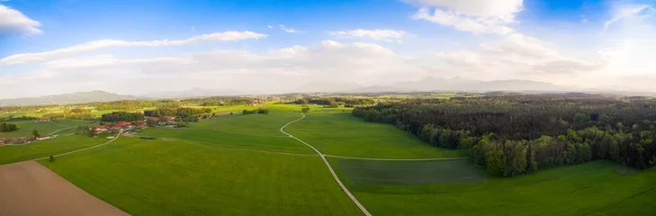 Fototapeten Aerial Panorama: Bavarian landscape in spring  © naturenow