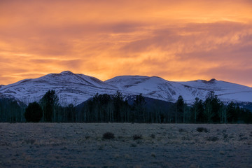 Amazing Sunset Behind Mount Sherman, Colorado
