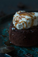 Chocolate fondant with ice cream