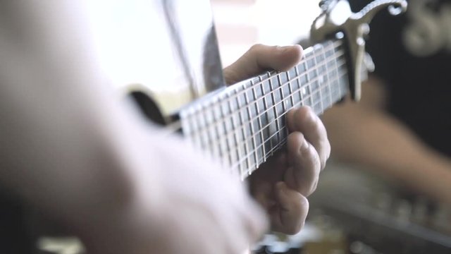 Closeup Guitar Playing