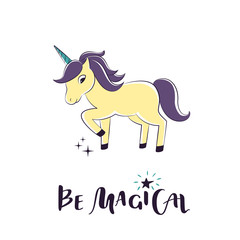 Magical unicorn. Vector illustration