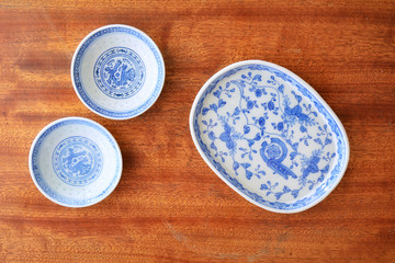 Chinese blue and white dishes