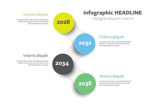 Timeline Infographic Layout with Circle Elements