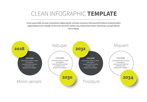 Infographic Layout with Yellow and Gray Circles