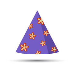 Party hat cone. Capt. Accessory, symbol of the holiday. Birthday . Vector illustration.