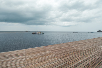 Wooden Dock at Tropical Sea