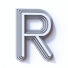 Obraz premium Three steps font letter R 3D