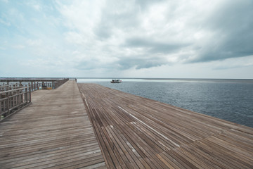 Wooden Pier at Tropical Sea