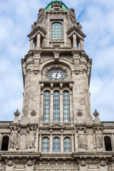 Fototapeta na wymiar Tower of Porto City Hall in Porto city, Portugal