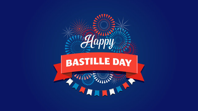 Happy Bastille Day, the French National Day poster and concept design