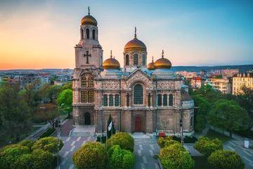 Wall murals Monument The Cathedral of the Assumption in Varna, Aerial view
