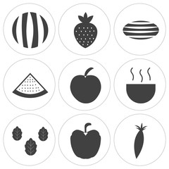 Set Of 9 simple editable icons