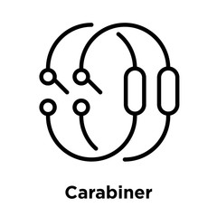 Carabiner icon isolated on white background