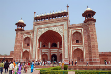 Fototapeta na wymiar Taj Mahal, situé à Agra, Rajasthan, Inde