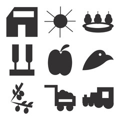 Set Of 9 simple editable icons