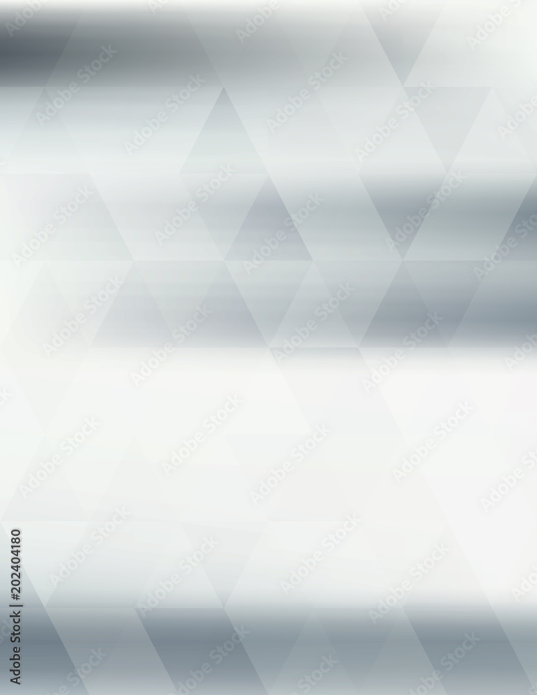 Poster Abstract silver grey blurred background with triangles. Vertical vector pattern