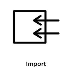 Import icon isolated on white background