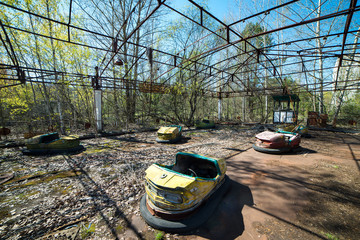 Abandoned amusement park in Pripyat, Chernobyl alienation zone.