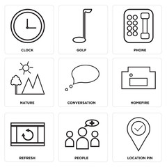 Set Of 9 simple editable icons