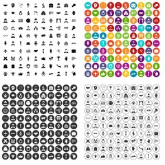 100 handshake icons set vector in 4 variant for any web design isolated on white