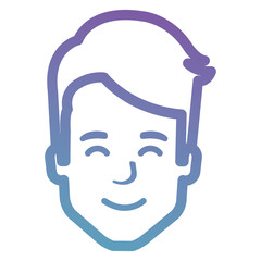 young man head avatar character vector illustration design