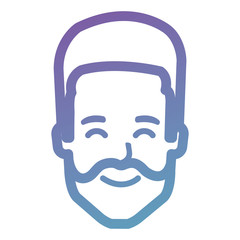 young man head with beard avatar character vector illustration design