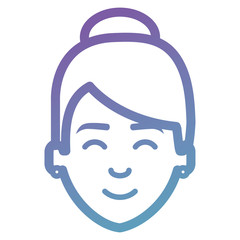 beautiful woman head avatar character vector illustration design