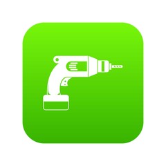 Drill icon digital green for any design isolated on white vector illustration