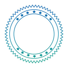 circle lace with stars emblem icon vector illustration design