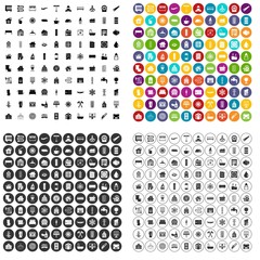 100 heating icons set vector in 4 variant for any web design isolated on white