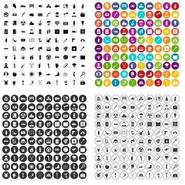 100 help icons set vector in 4 variant for any web design isolated on white