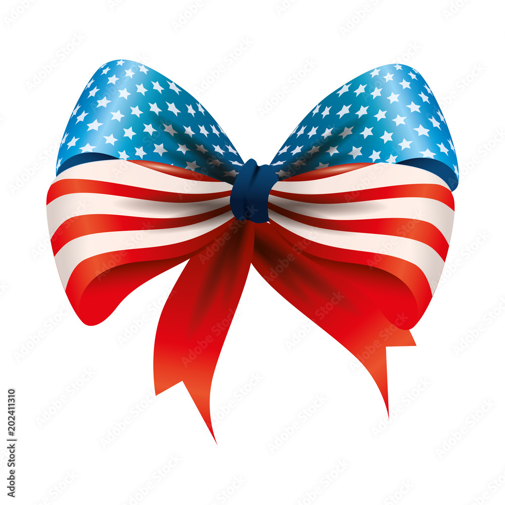 Canvas Prints ribbon bowtie with USA flag vector illustration design