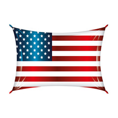 united states of america flag with ribbon vector illustration design