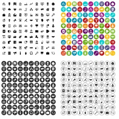 Fototapeta na wymiar 100 help desk icons set vector in 4 variant for any web design isolated on white