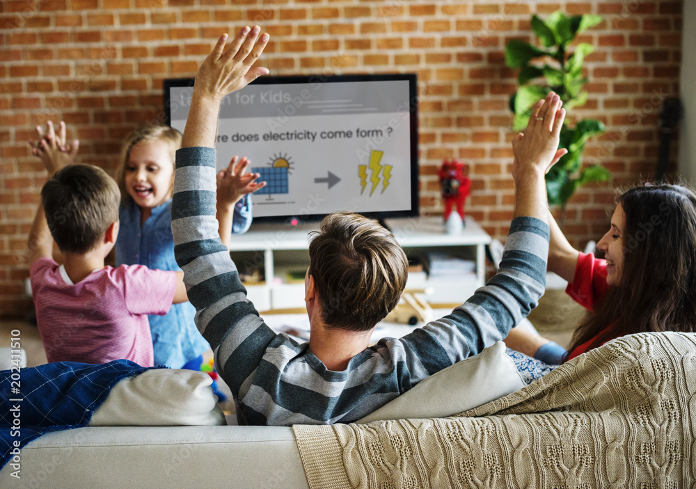 Wall mural family spending time together