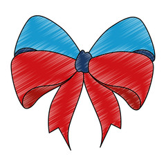 ribbon bowtie decorative icon vector illustration design