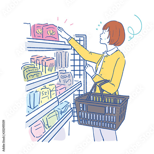 コンビニ 買い物をする女性 イラスト Wall Mural Wallpaper Murals マツ コンビニ 買い物をする女性 イラスト Wall Mural Wallpaper Murals マツ