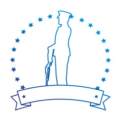 military in ceremony with rifle and stars emblem vector illustration design