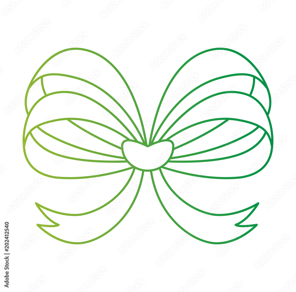 Sticker ribbon bowtie decorative icon vector illustration design