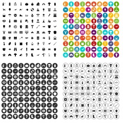 100 hobby icons set vector in 4 variant for any web design isolated on white