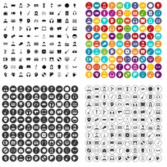 100 audience icons set vector in 4 variant for any web design isolated on white