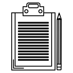 clipboard checklist with pencil vector illustration design